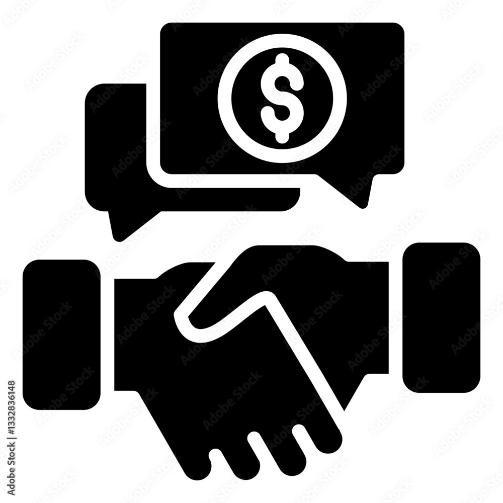 Business Conversation Glyph Icon, Communication Business Conversation Glyph Icon, Communication