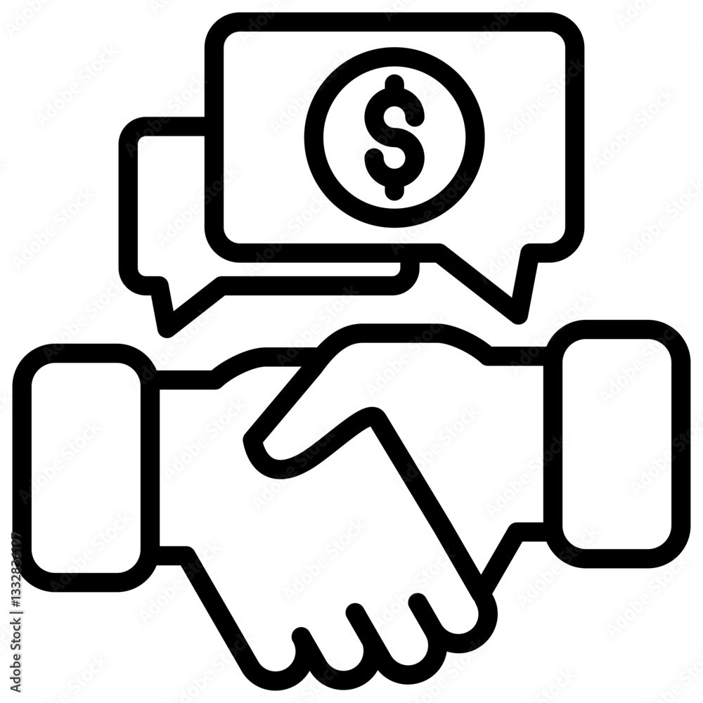 Business Conversation Line Icon, Communication Business Conversation Line Icon, Communication