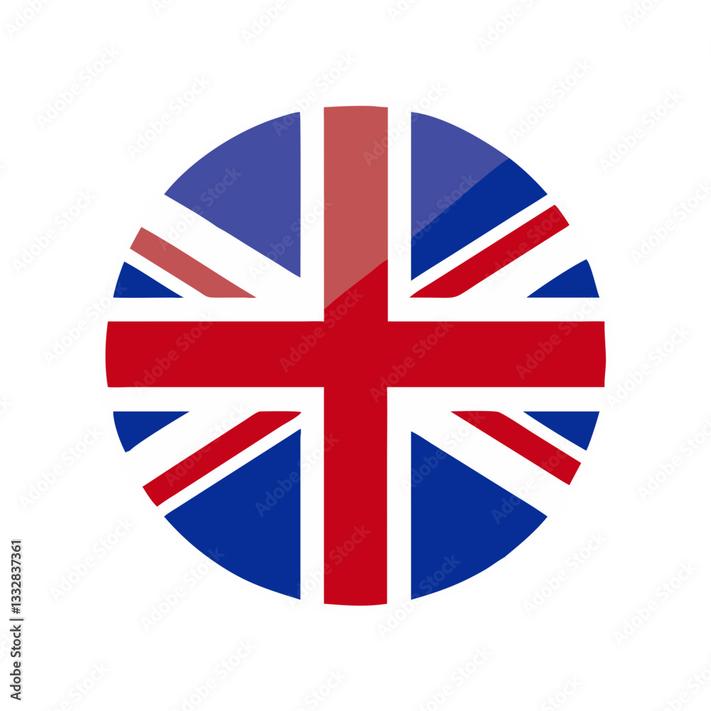 Obraz premium united kingdom Round Flag Vector , Transparent Background