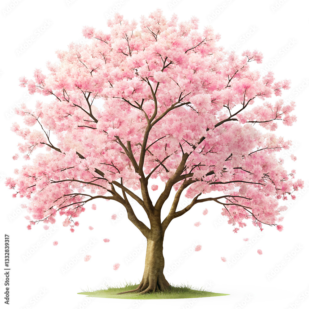 Obraz premium Cherry blossom tree on transparent background