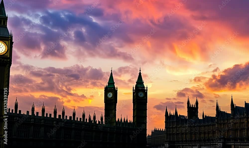 london's skyline at sunset: a captivating view of big ben