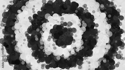 hypnotic circle - target of black and white particles