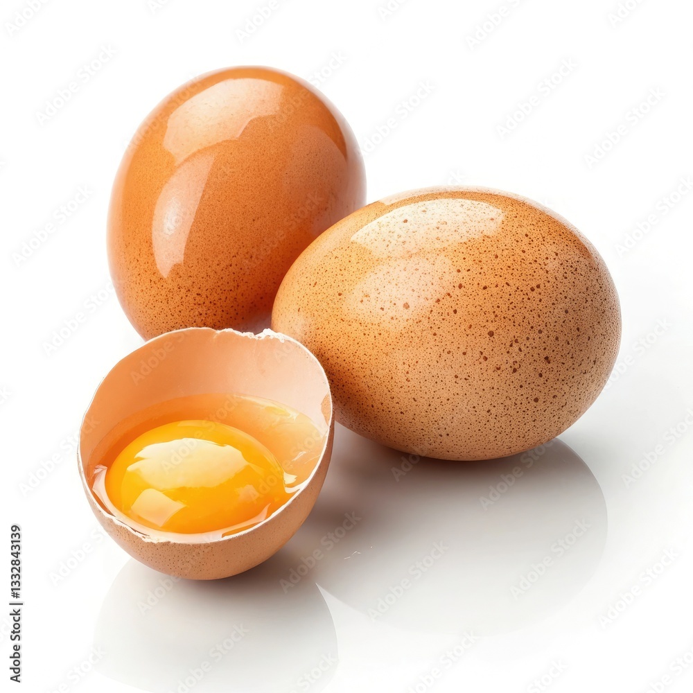 broken egg on white background broken egg on white background