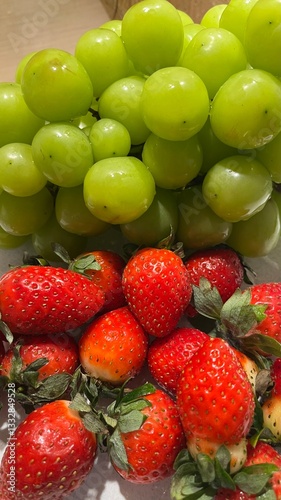 Strawberries and grapes