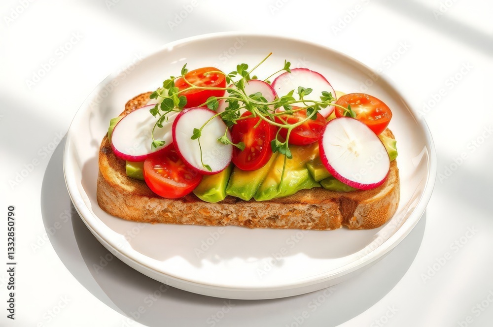 Avocado Toast with Fresh Garnish Avocado Toast with Fresh Garnish