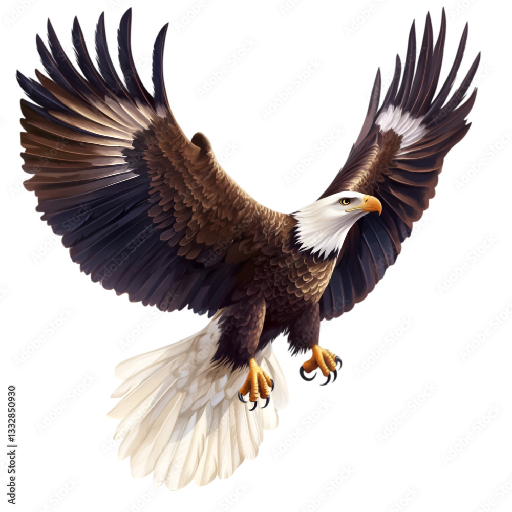 Obraz premium Majestic Bald Eagle in Flight