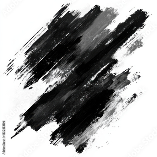 no color, black and white, strokes, brush strokes 