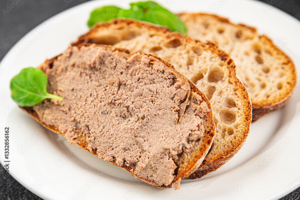 Pate meat chicken liver tasty fresh gourmet food background on the table rustic food top view copy space Pate meat chicken liver tasty fresh gourmet food background on the table rustic food top view copy space
