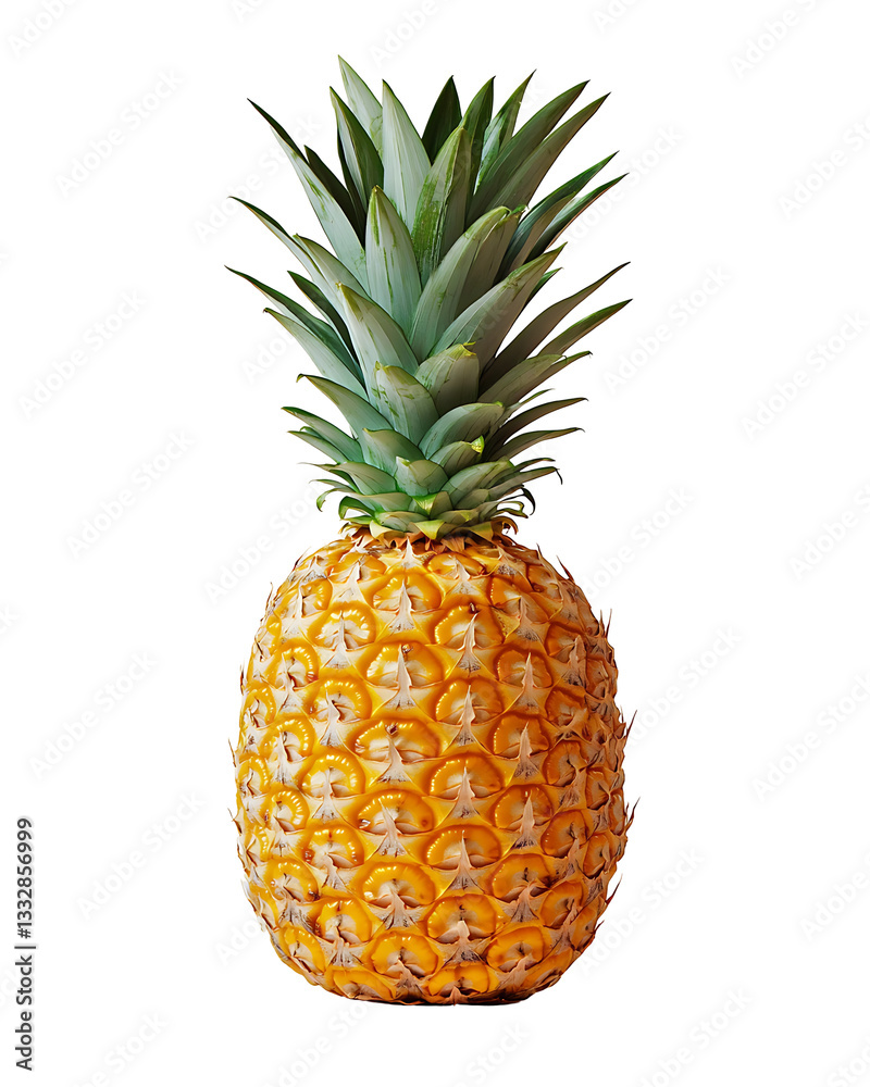 Fototapeta premium Fresh Pineapple Isolated on White Background PNG