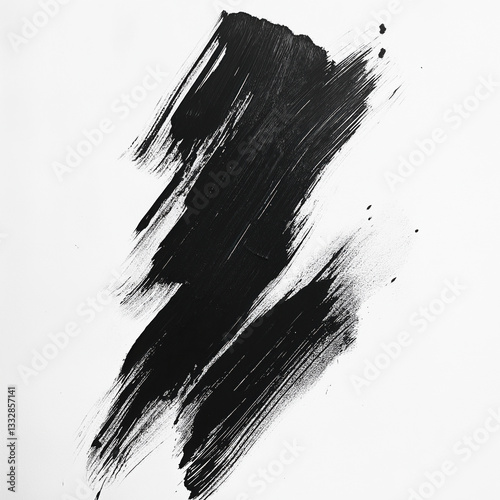 black strokes acrylic white and black different shapes convolutions brush strokes no color 