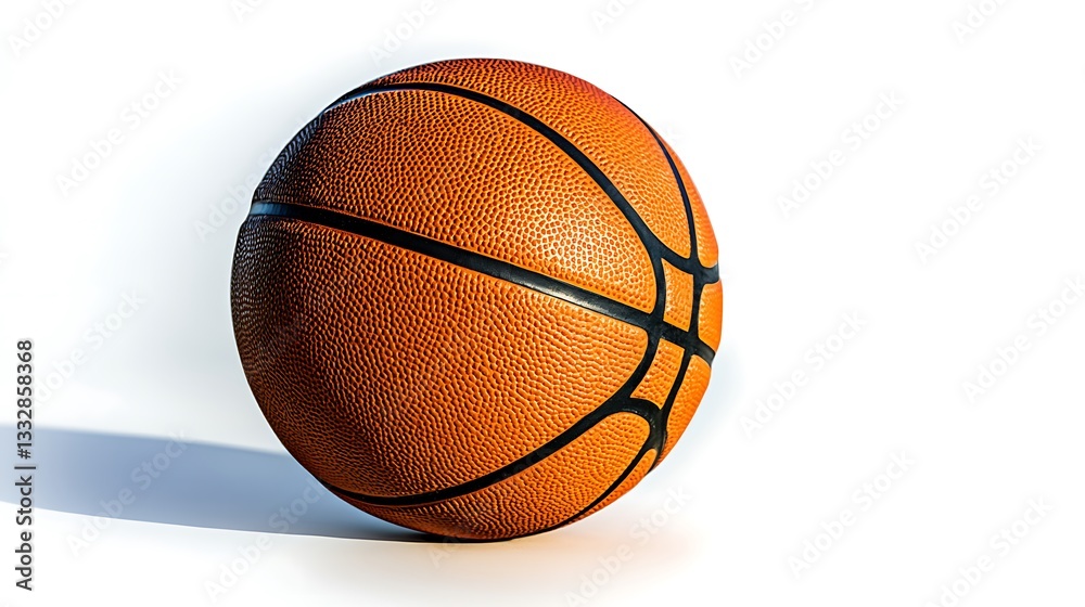 Fototapeta premium Basketball on White Background with Shadow