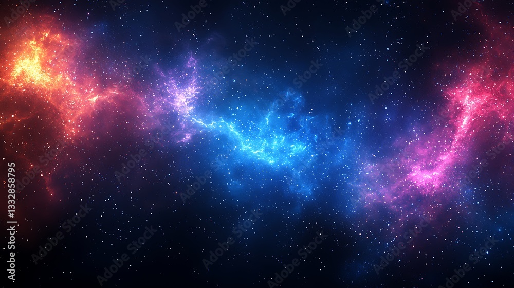 Naklejka premium A Colorful Nebula Spanning Across the Vast Darkness of Space