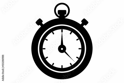 a stopwatch line art silhouette vector illustration