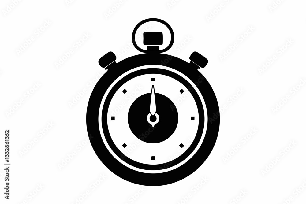 a stopwatch line art silhouette vector illustration a stopwatch line art silhouette vector illustration