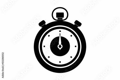 a stopwatch line art silhouette vector illustration