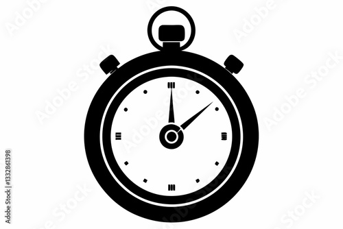a stopwatch line art silhouette vector illustration