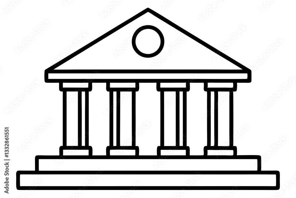 bank sign line art silhouette vector illustration bank sign line art silhouette vector illustration