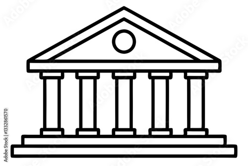 bank sign line art silhouette vector illustration