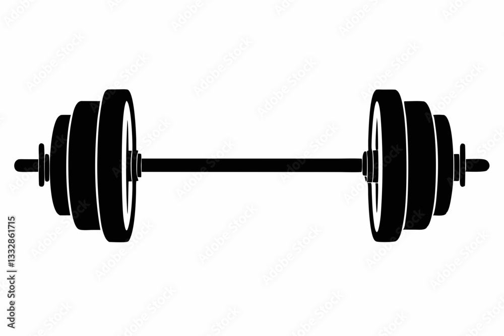 barbell line art silhouette vector illustration barbell line art silhouette vector illustration