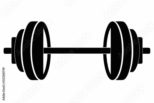 barbell line art silhouette vector illustration