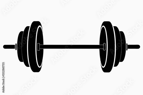 barbell line art silhouette vector illustration