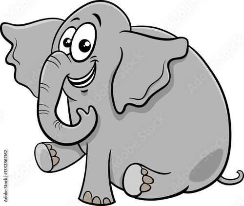 baby elephant animal character cartoon illustration