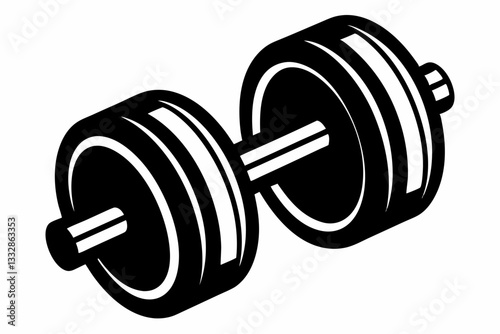 dumbbells line art silhouette vector illustration