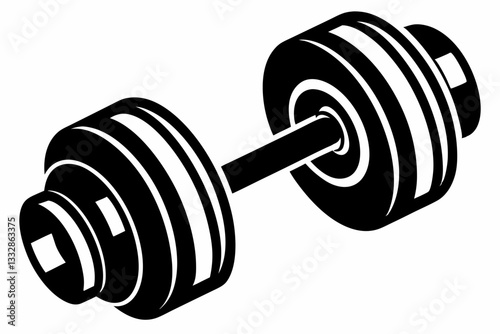 dumbbells line art silhouette vector illustration