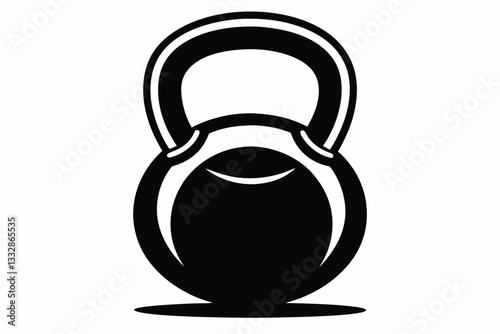 kettlebell line art silhouette vector illustration