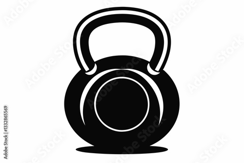 kettlebell line art silhouette vector illustration