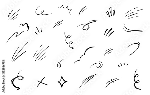 Line movement element decoration, Dynamic, abstract  line movement design elements