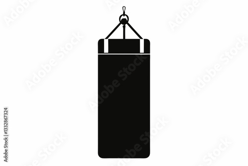 punching bag line art silhouette vector illustration