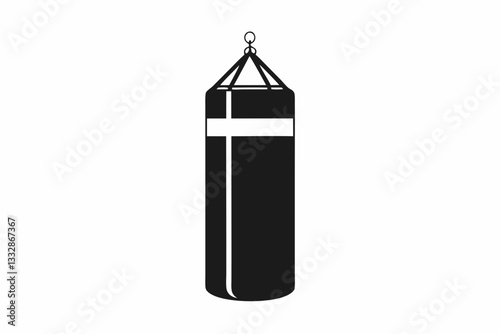 punching bag line art silhouette vector illustration