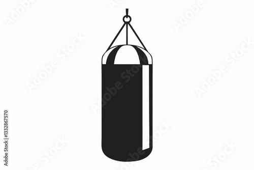punching bag line art silhouette vector illustration
