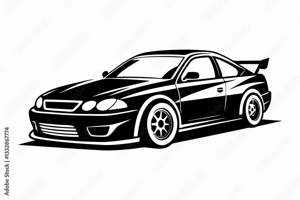Obraz premium race car line art silhouette vector illustration