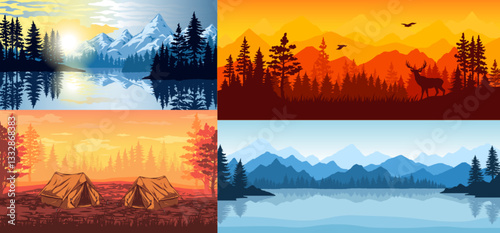 Scenic mountains and campgrounds