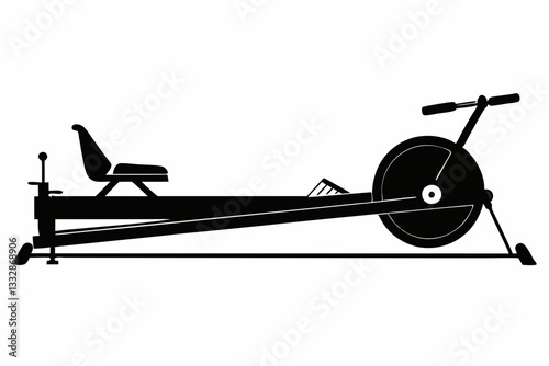  rowing machine line art silhouette vector illustration