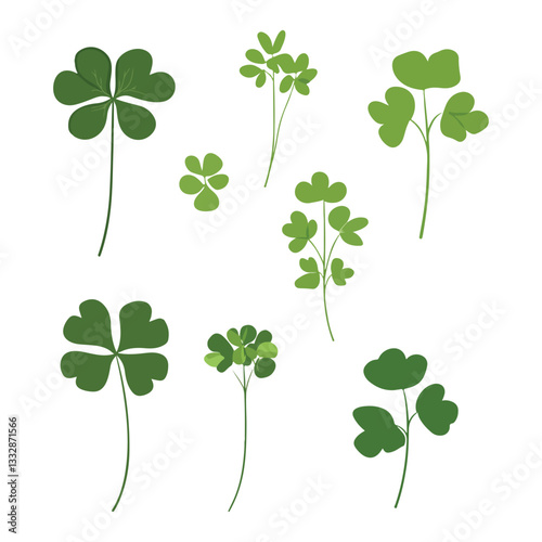 set of four leaf clover