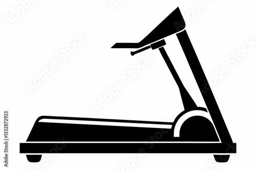treadmill line art silhouette vector illustration