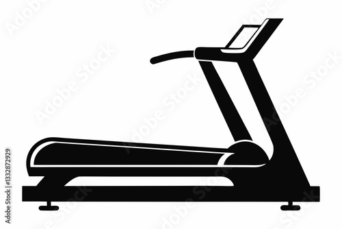 treadmill line art silhouette vector illustration