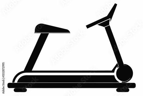 treadmill line art silhouette vector illustration