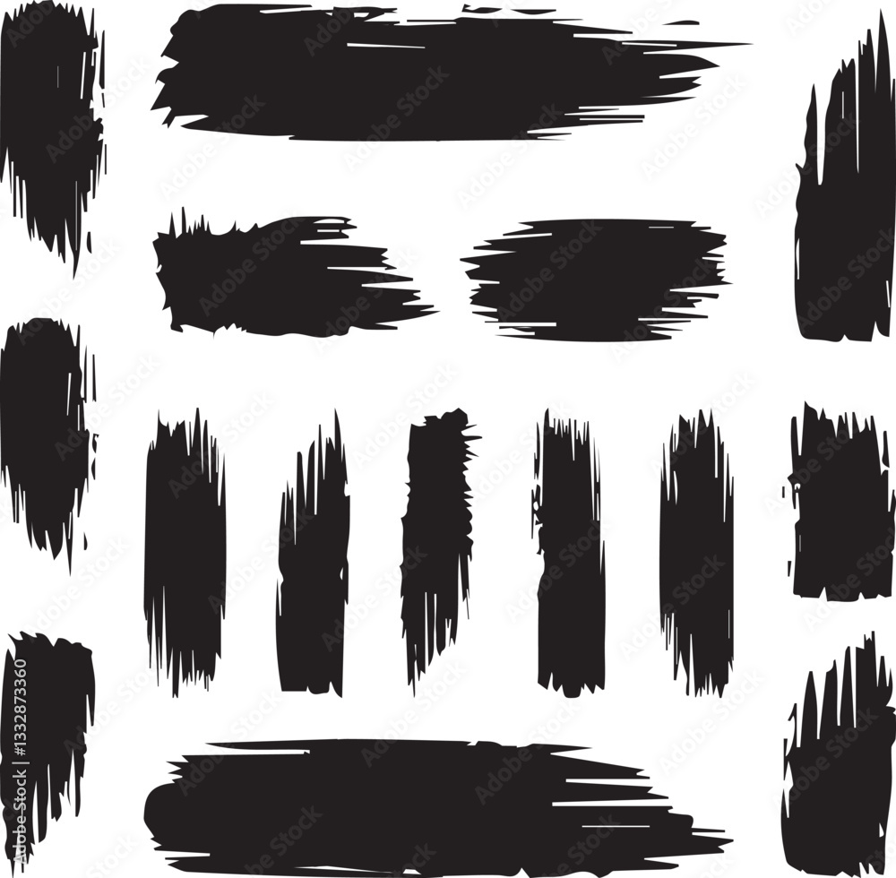 Black brush strock set 