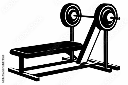 weight bench line art silhouette vector illustration