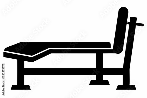 weight bench line art silhouette vector illustration
