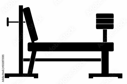 weight bench line art silhouette vector illustration
