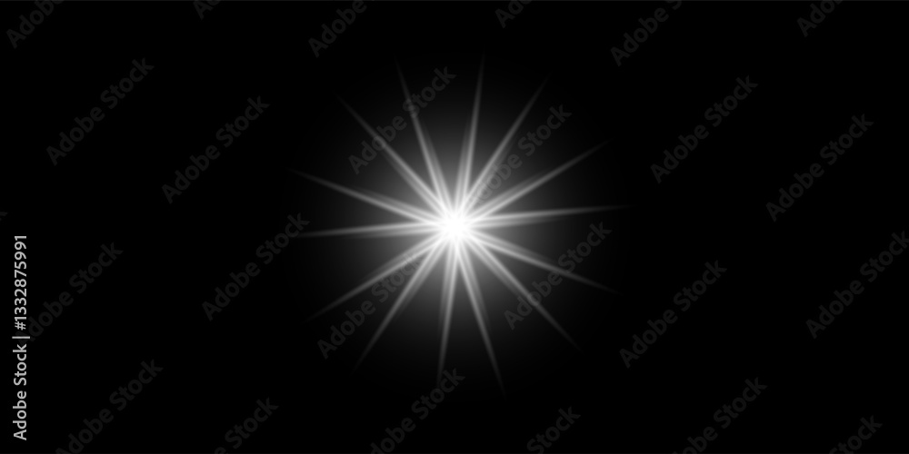 Shining Starburst with Sparkling Light Effects, Glowing Rays, Transparent Flares, Glitter Dust, and a Magical Abstract Glow in a Beautiful Golden Background, Creating a Stunning Illumination and Fanta