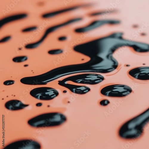 Black Liquid on Coral Surface