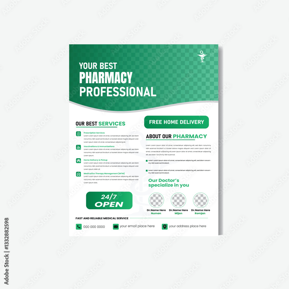 Obraz premium Creative medical flyer design template