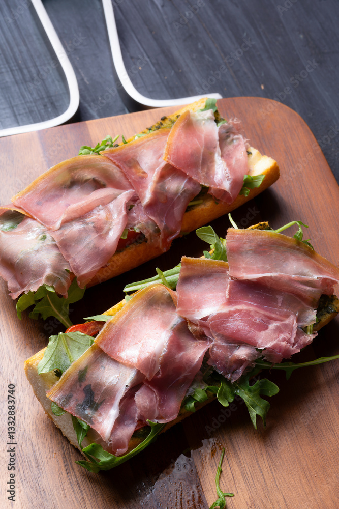 italian parma ham crouton