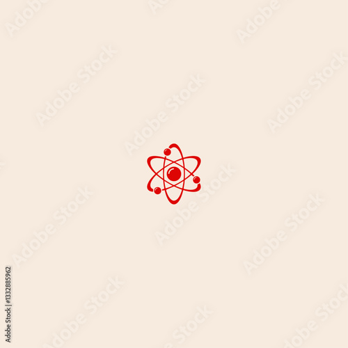 Atom Part icon flat vector design. 